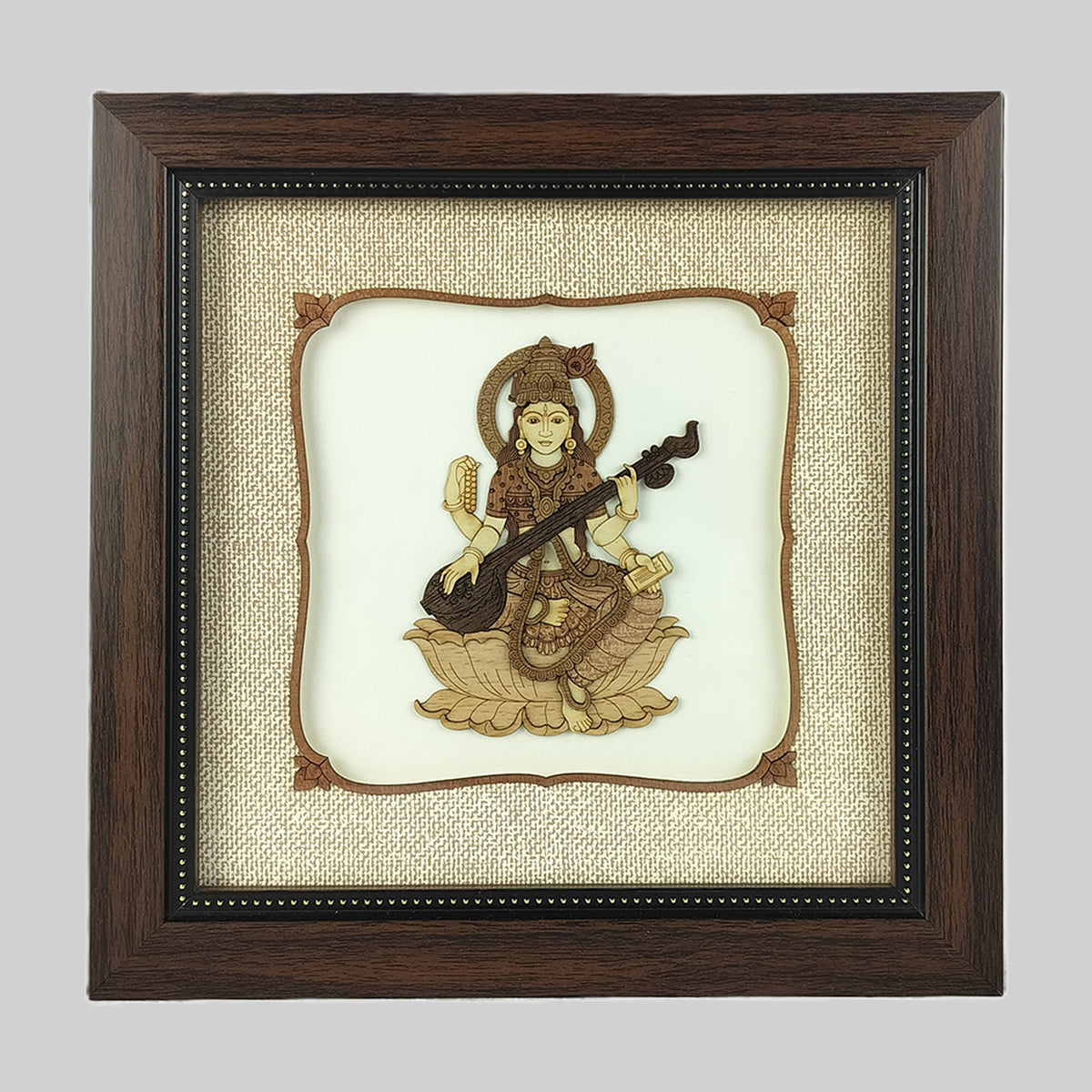 The Bombay Store Saraswati Wood Art Frame 8 in x 8 in