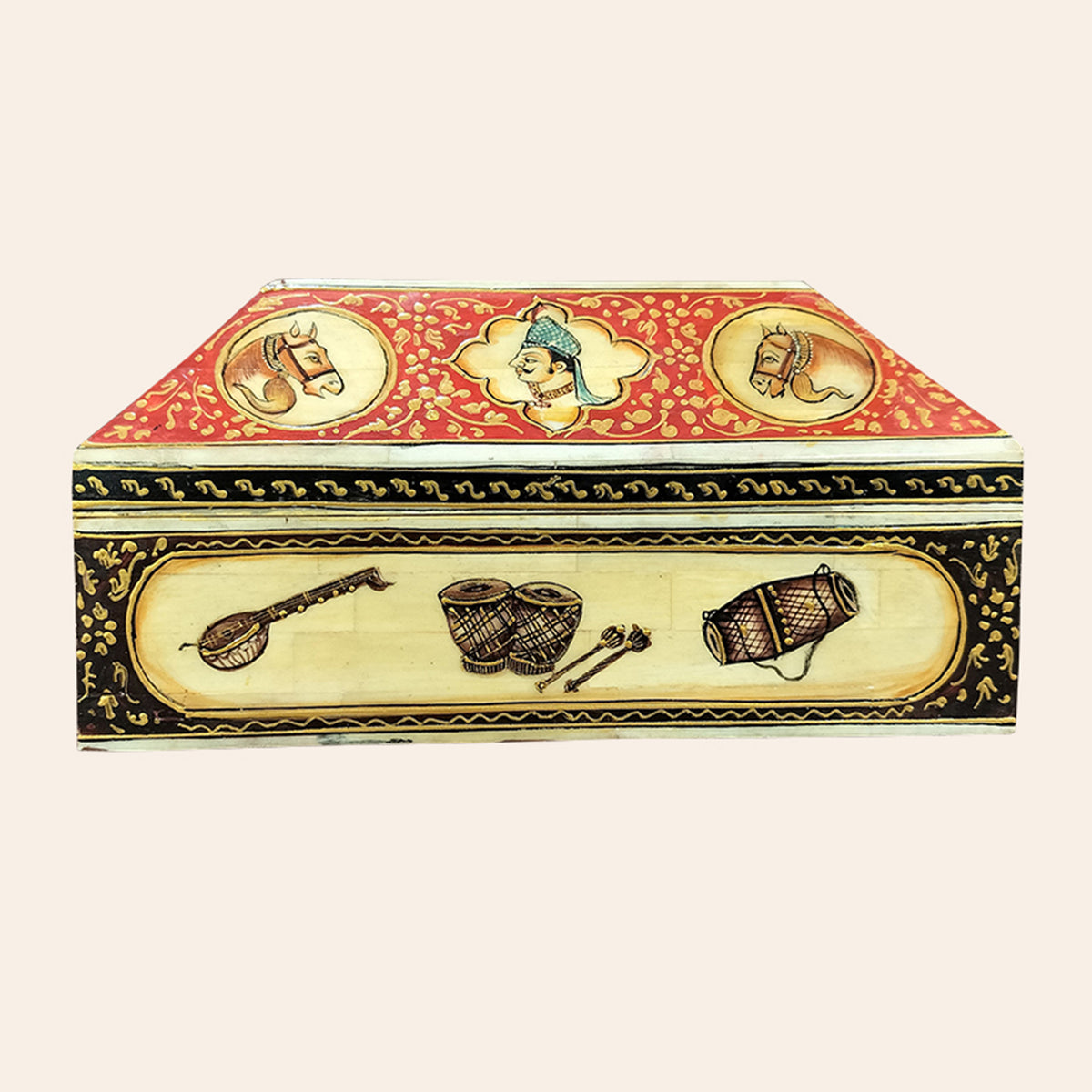 The Bombay Store Bone Box with Miniature Musical Instruments Painting 4