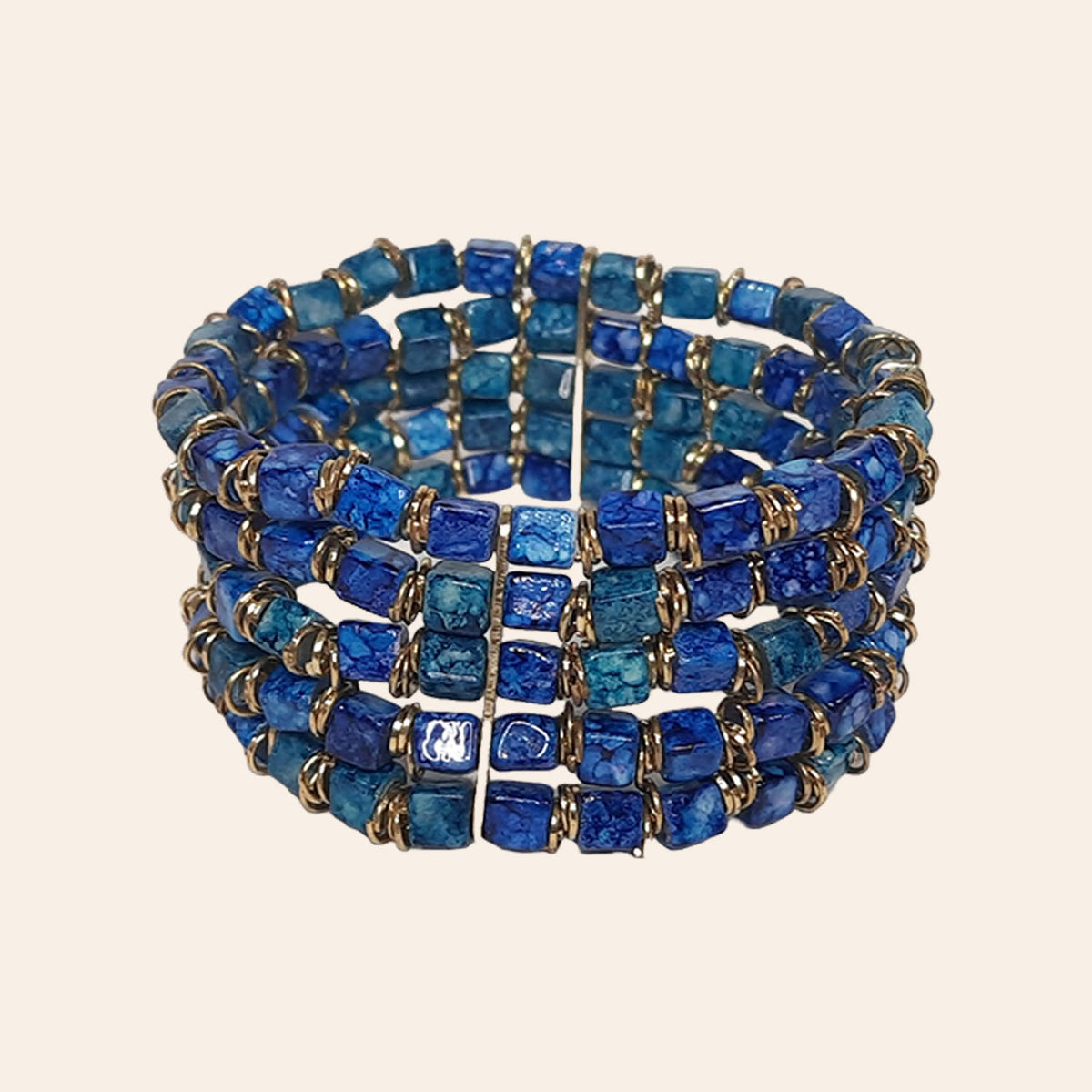 GRAND BLUE STONE 10MM STRETCH BRACELET main image 0