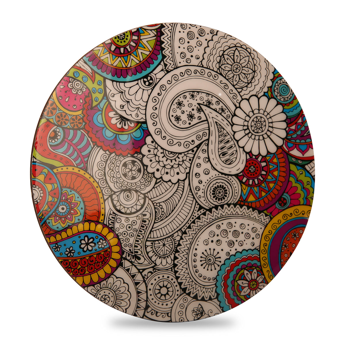 The Bombay Store Doodle Art Enamel Round Trivet