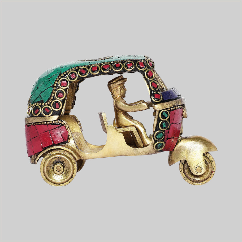 Handcrafted Indian Brass Decor - Auto Rickshaw, Singing Bowl, Elephant ...