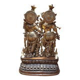 Load image into Gallery viewer, Brass Radha Krishna on Base with Two Tone Finish 19 in