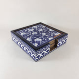 Load image into Gallery viewer, Blue Pottery Coaster with Holder (Set of 4)