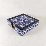 Load image into Gallery viewer, Blue Pottery Coaster with Holder (Set of 4)