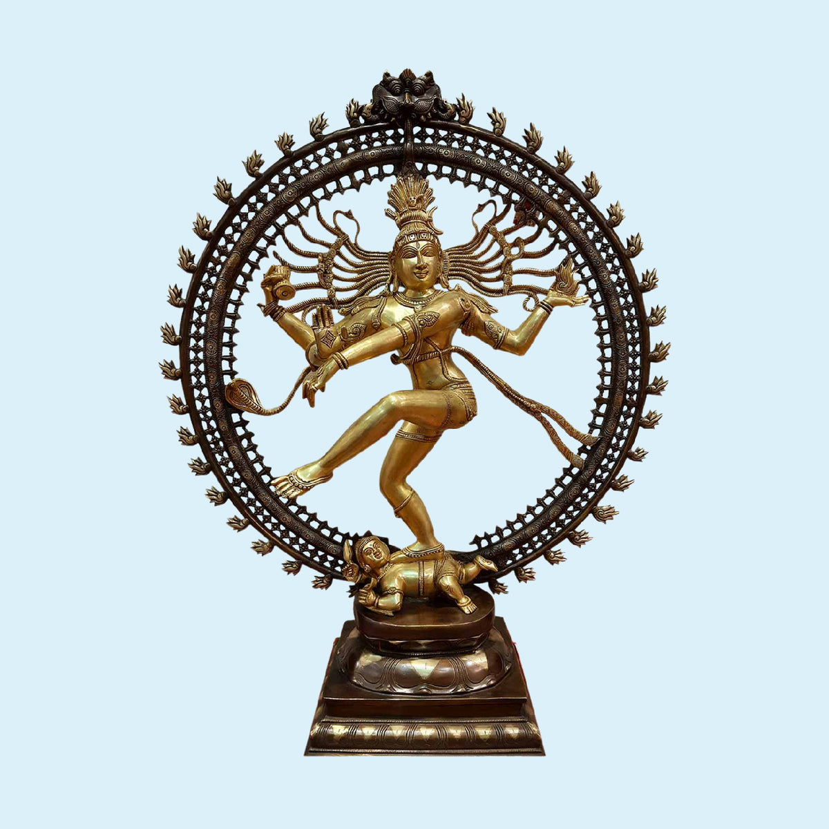 The Bombay Store Brass Natraj in Ring with Two Tone Finish 37 in
