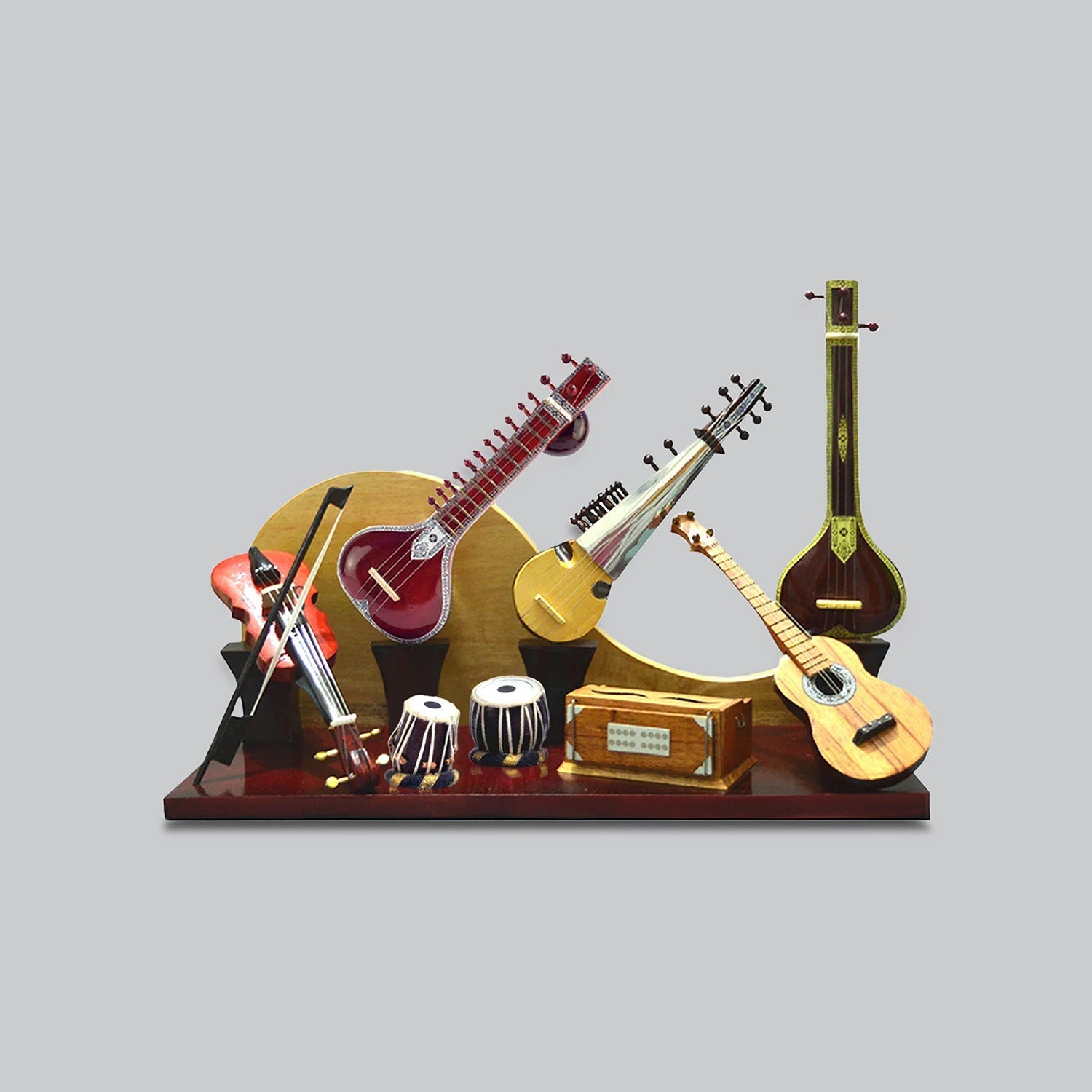 Small Tabletop Instruments The Bombay Store Wooden Miniature Musical Instrument Set (Big)