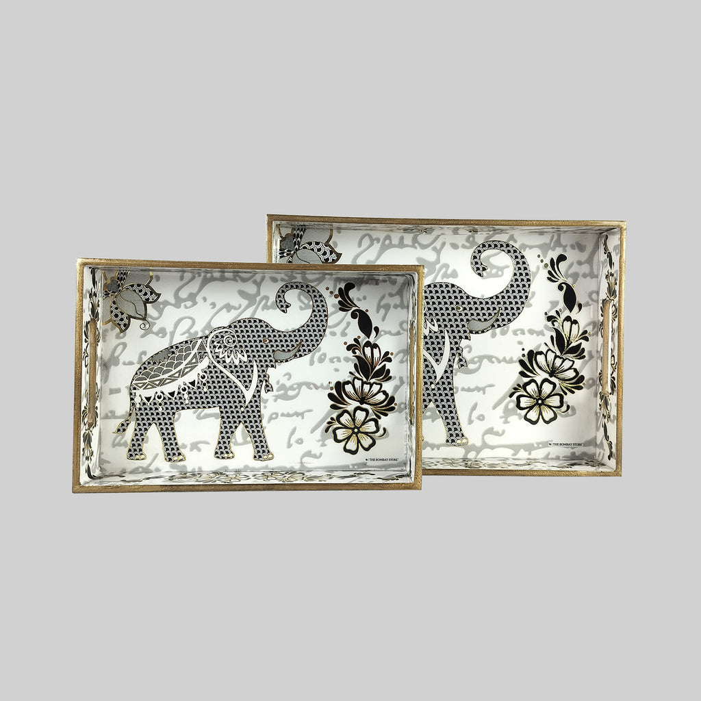 Royal Elephant Tray with Gold Foiling (Set 2)