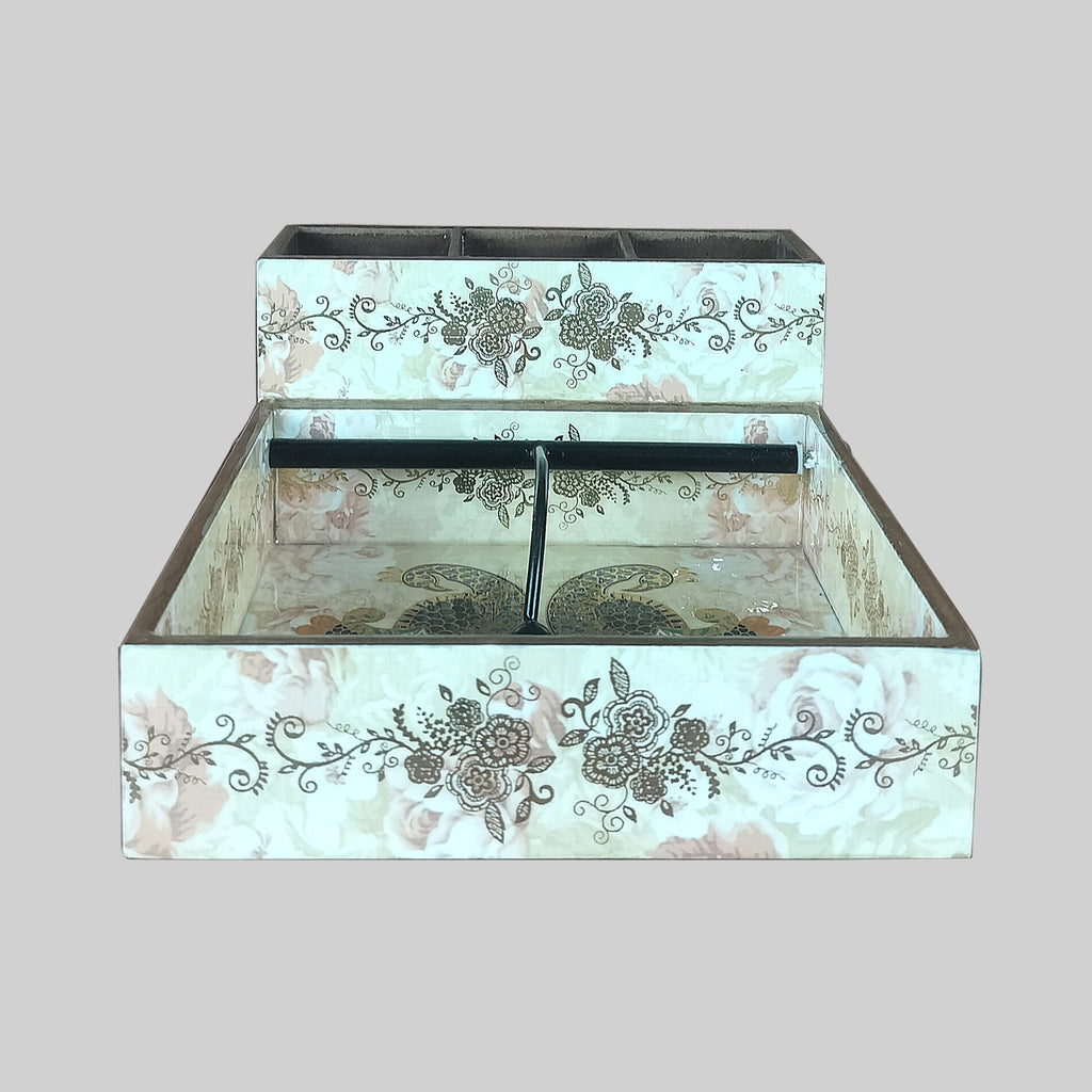 Regal Mayura Tissue & Cutlery Holder with Gold Foiling