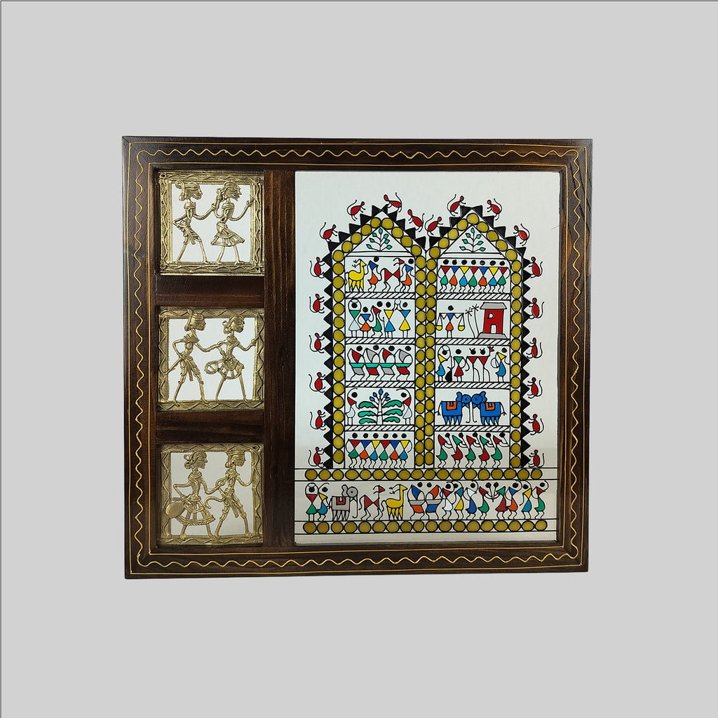 Saura Celebration Handpainted Glass Frame 12 in x 12 in