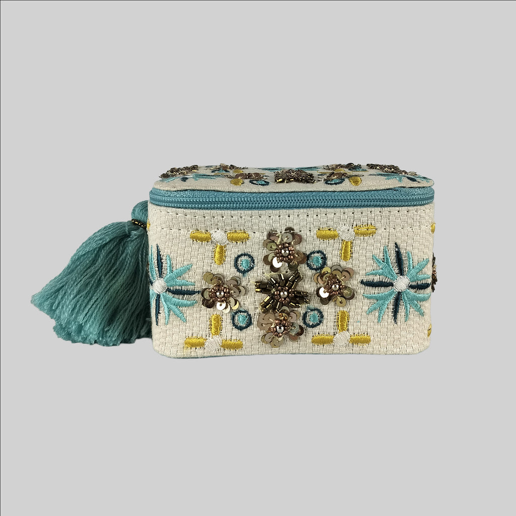 Jewellery Embroidery Box Off White - 4.5 in x 3.25 in