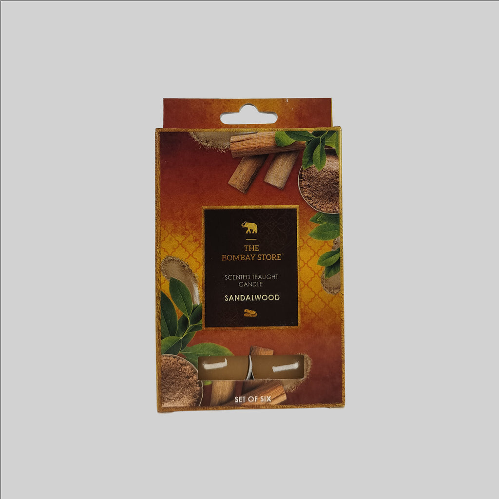 Sandalwood Scented Tea Lite Candles (S/6)