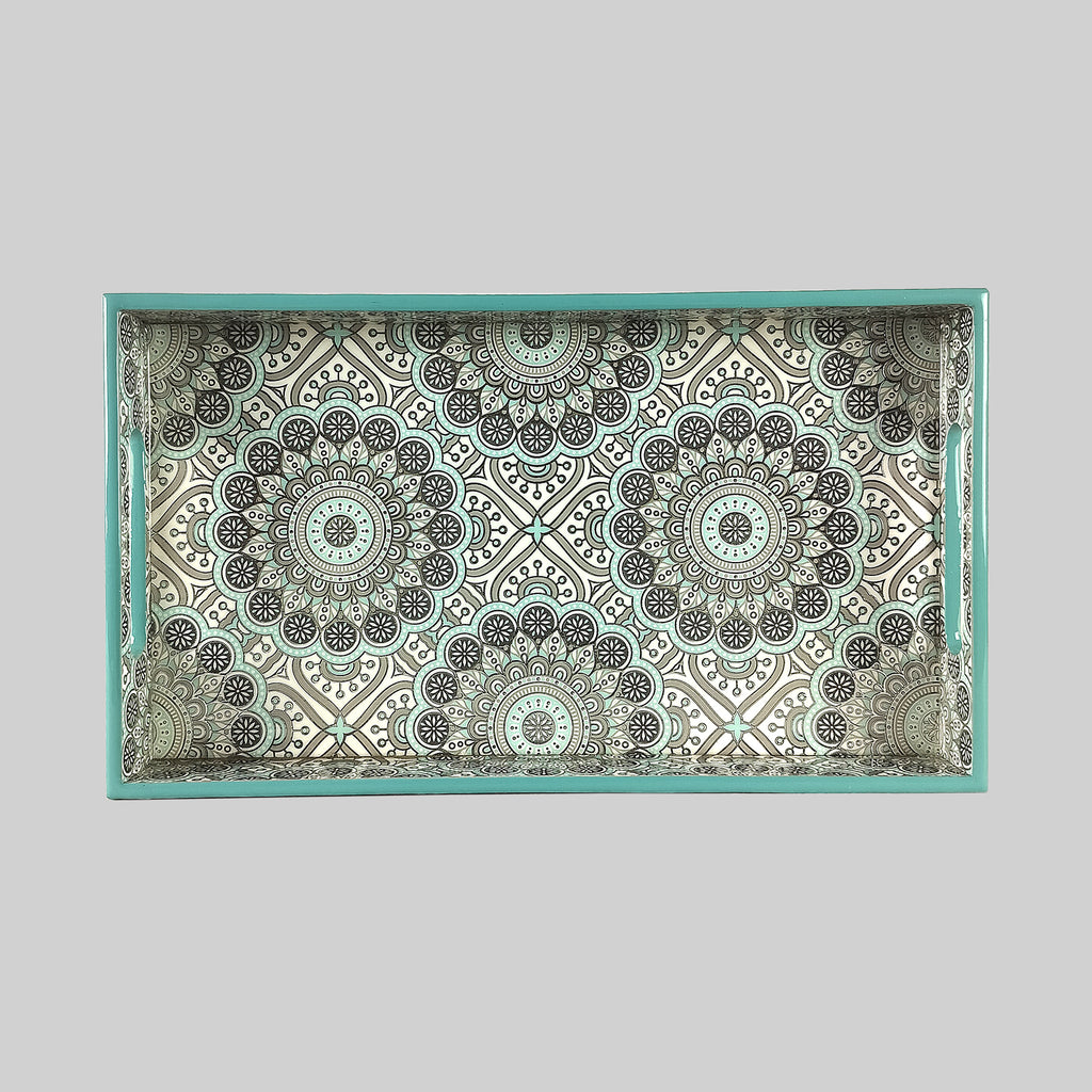 Mint Green Small Tray with Silver Foiling