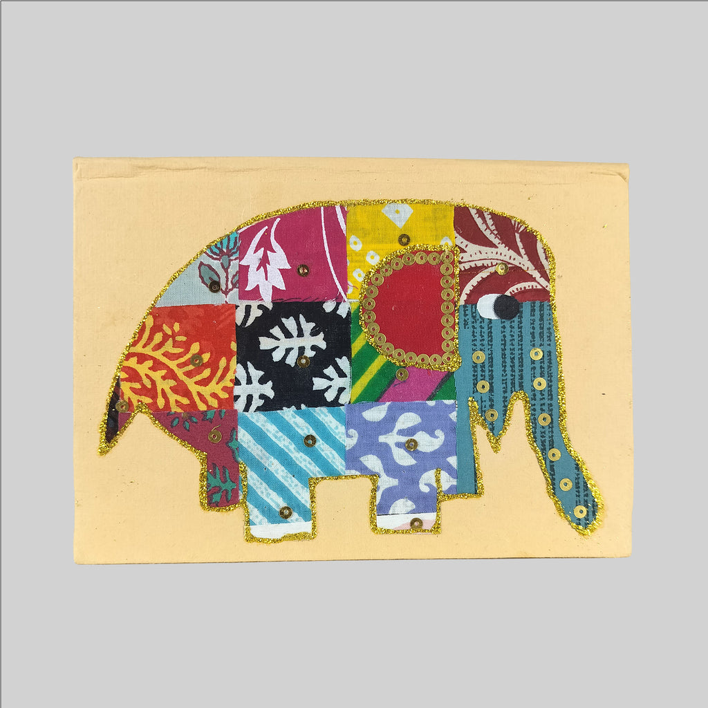 Hand Made Elephant Motif Diary 100 pgs - 5 in x 7 in