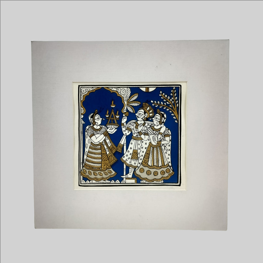 Phad Welcoming Painting (Mount) - 9.5 in x 9.5 in