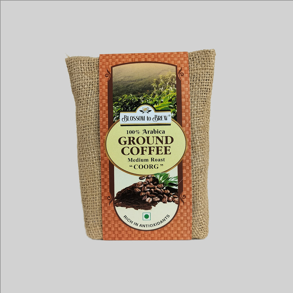 Ground Coffee in Jute Bag 100 gm (Un Roasted)