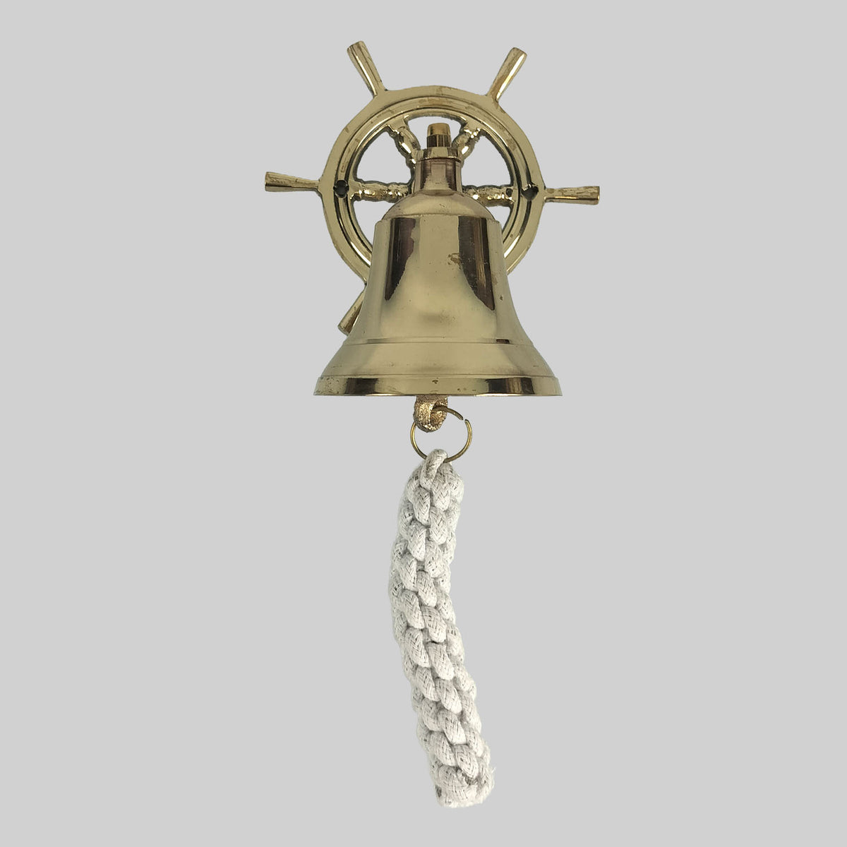 Mini Rope Bell The Bombay Store Brass Wheel Rope Bell 3 in