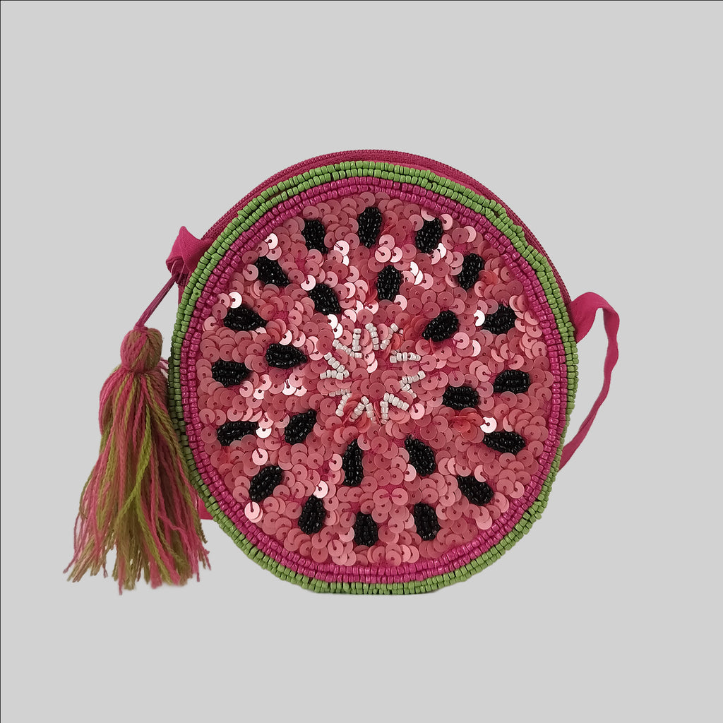 Kids Beaded Watermelon Sling Bag