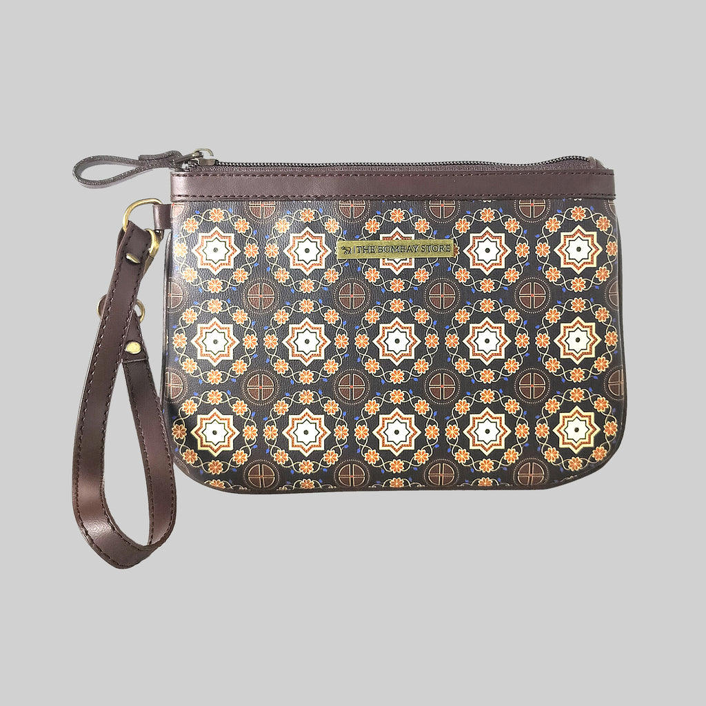 Ajrakh Brown Wristlet