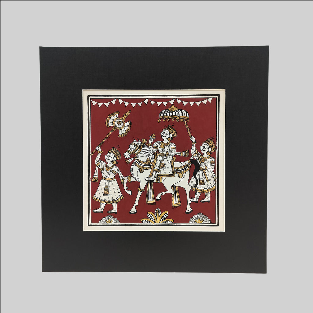 Phad Raja Ki Barat Painting (Mount) - 9.5 in x 9.5 in