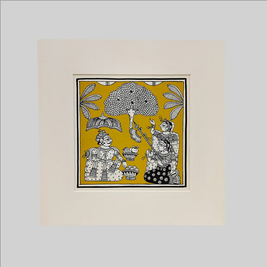 Phad Royal Soiree Painting (Mount) - 9.5 in x 9.5 in