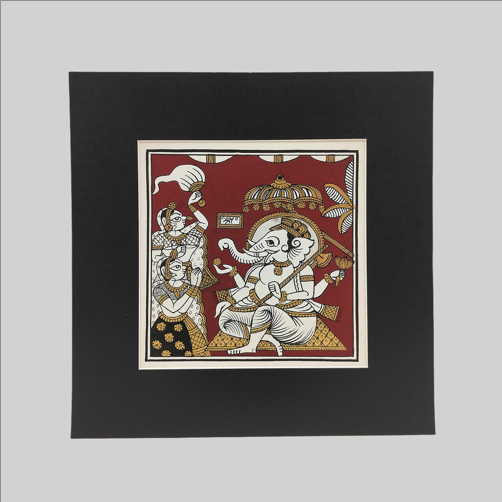 Phad Shree Ganesha Painting (Mount) - 9.5 in x 9.5 in