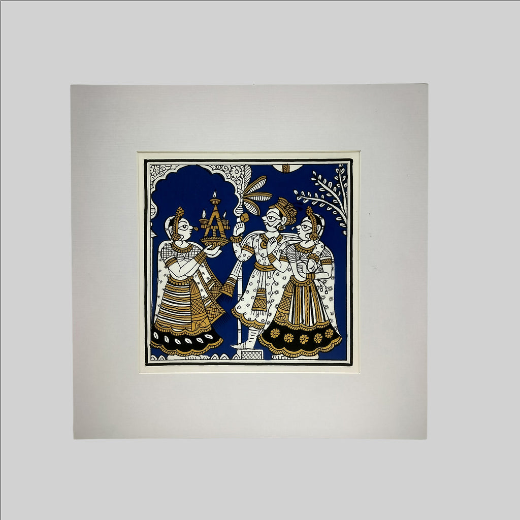 Phad Welcoming Painting (Mount) - 9.5 in x 9.5 in