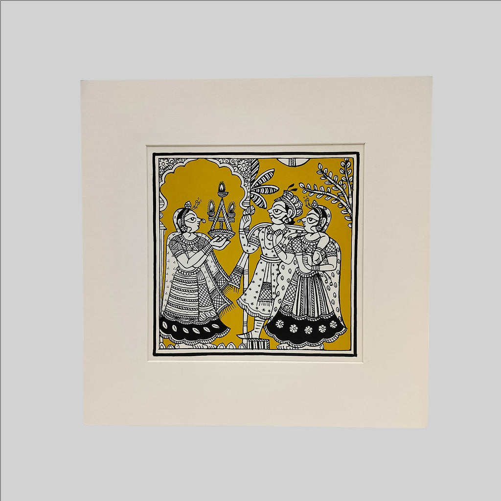 Phad Welcoming Painting (Mount) - 9.5 in x 9.5 in