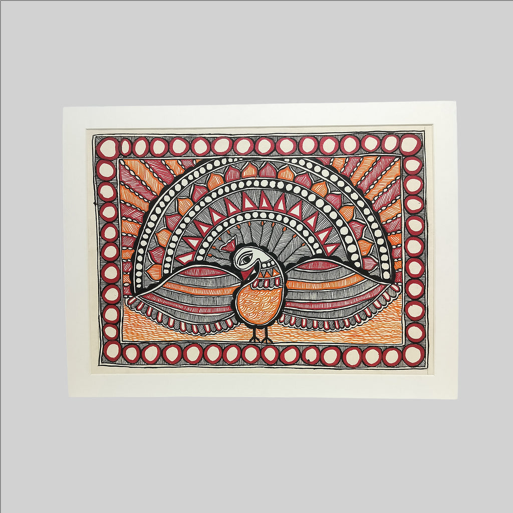 Madhubani Painting (Mount) - 15 in x 11 in