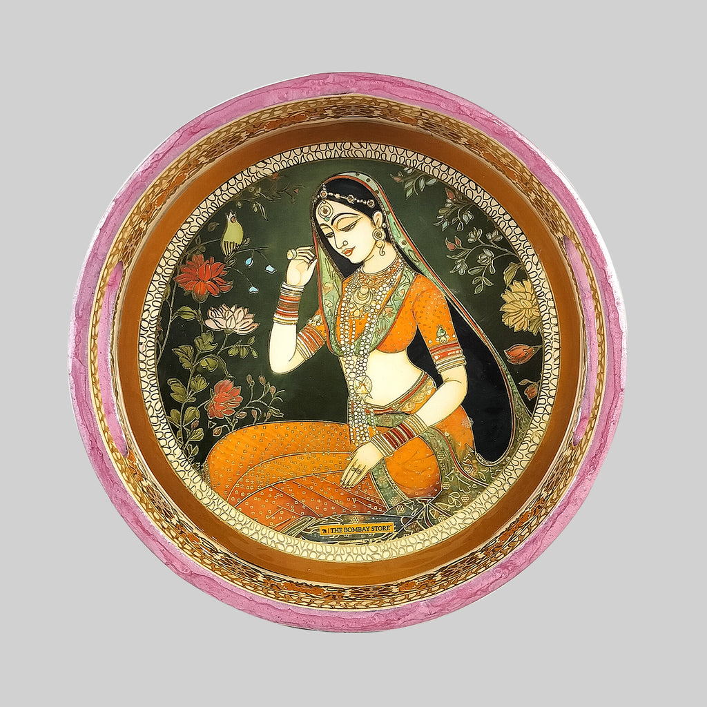 Bani Thani Round Tray with Gold Foiling