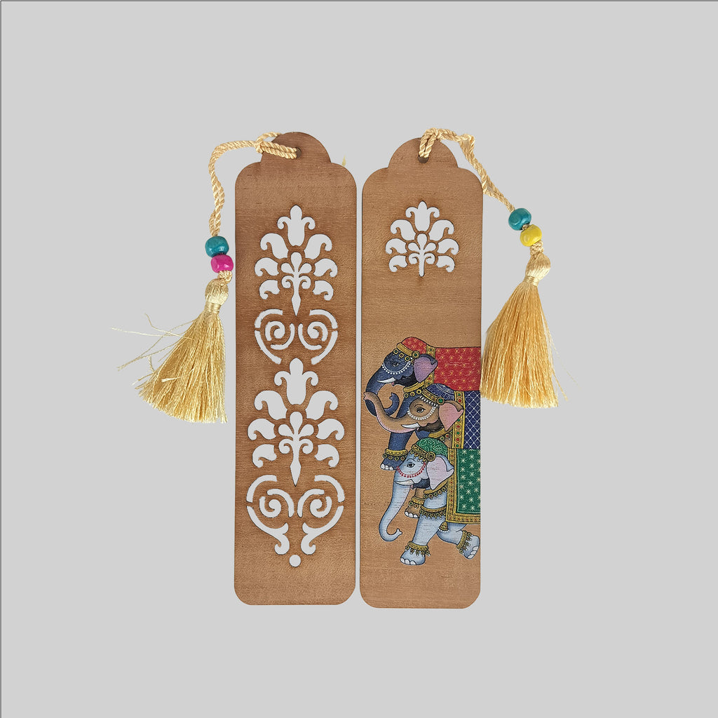 Wooden Elephant Bookmark (S/2)