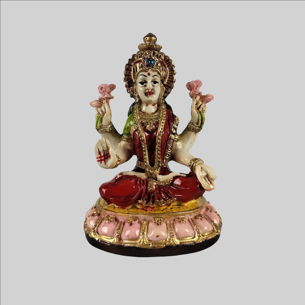 Resin Laxmi on Lotus Base 3.5 in