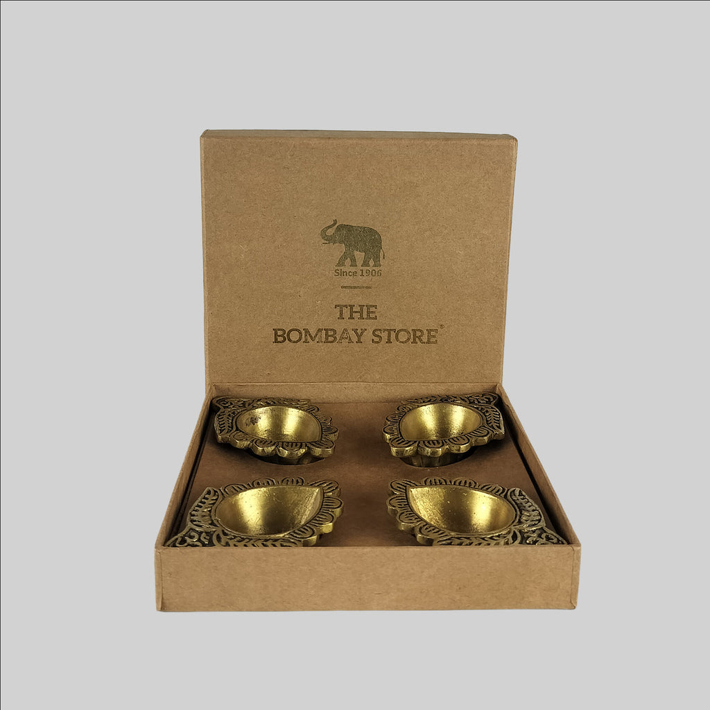 Brass Drop Shape Deepak 3.25 in x 1 in (S/4)