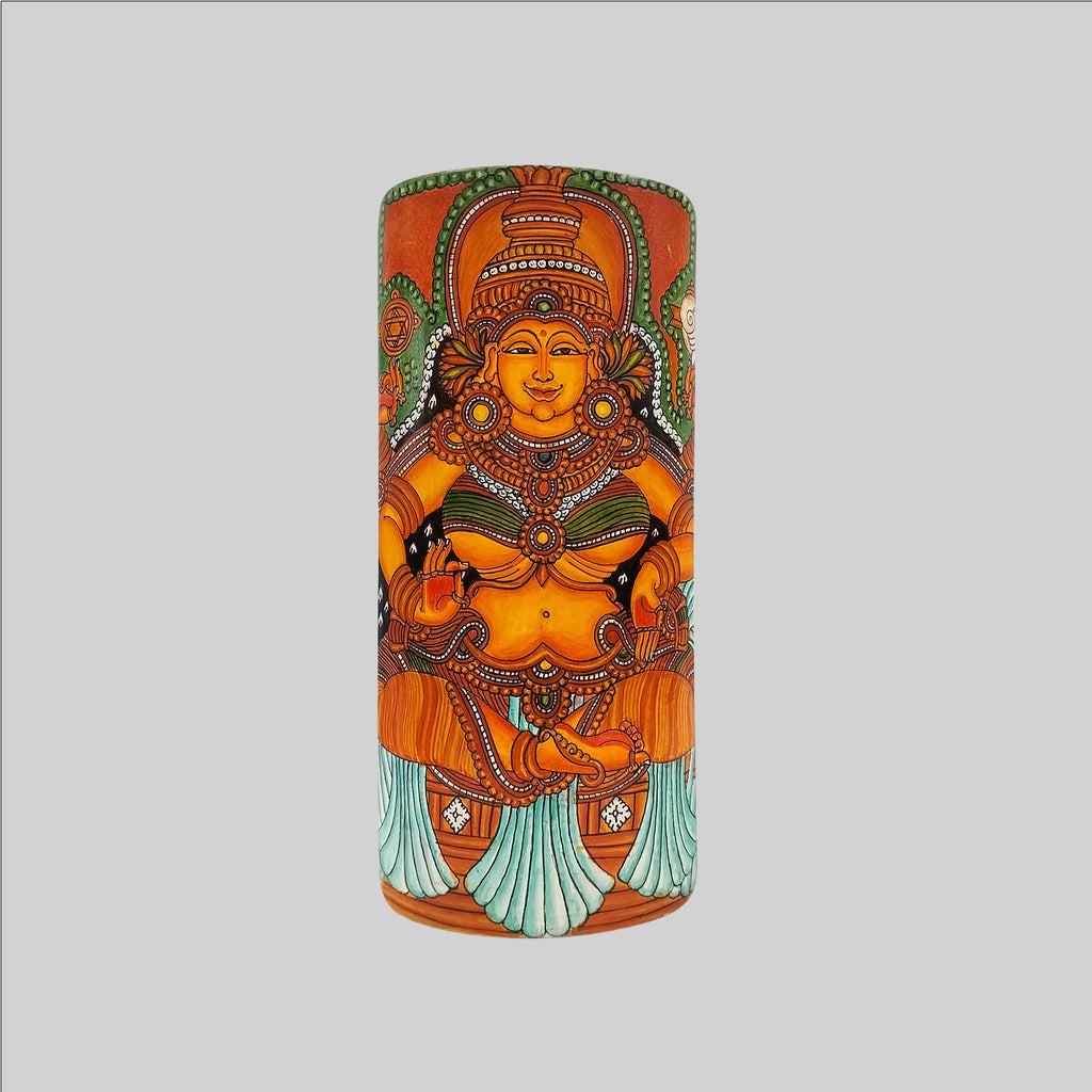 Bamboo Mural Lakshmi Painting - 14 in x 7 in