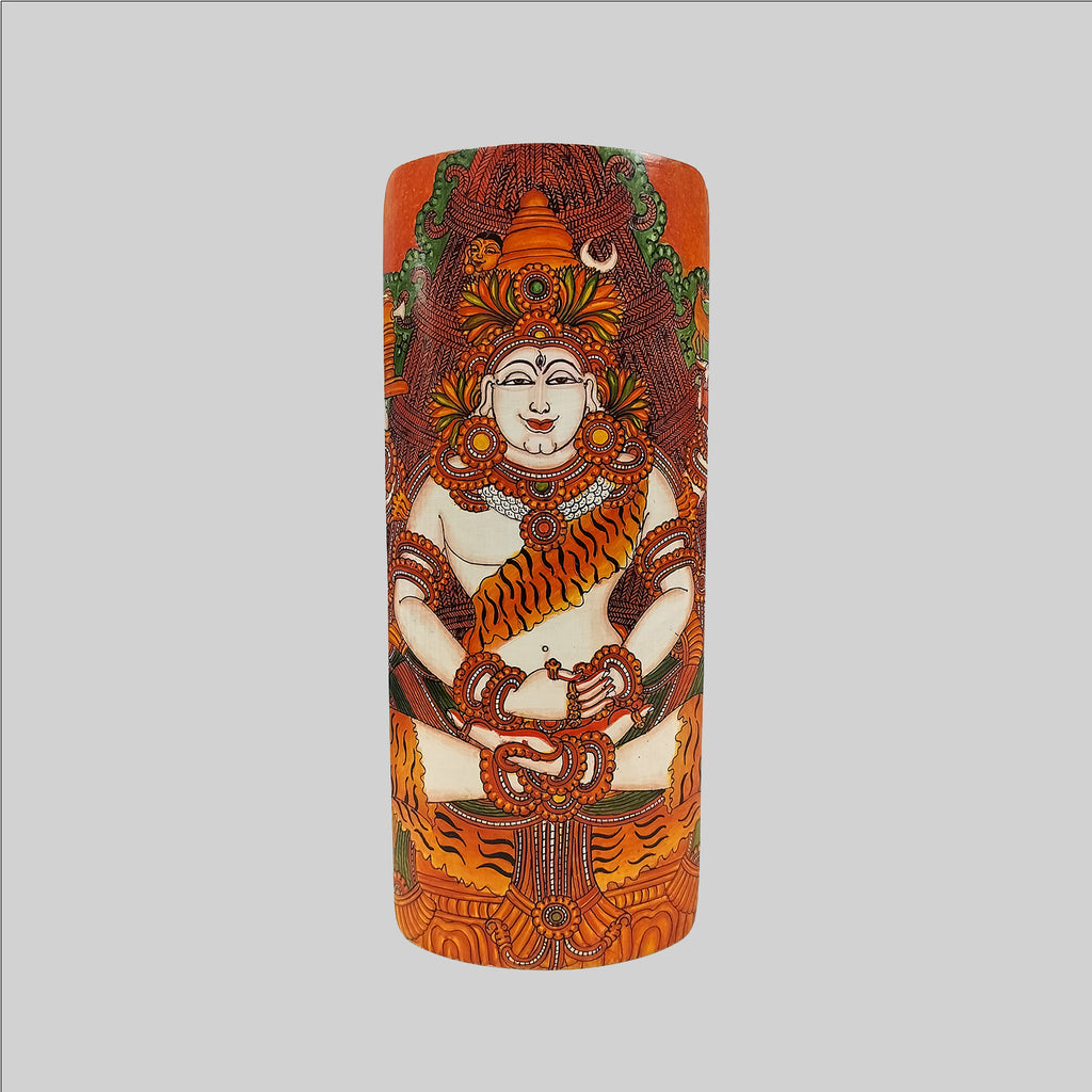 Bamboo Mural Shiva Painting - 14.5 in x 7 in