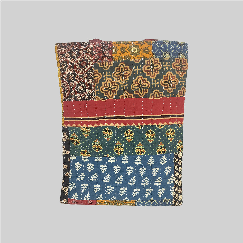 Ajarkh Tote Bag with Kantha Work