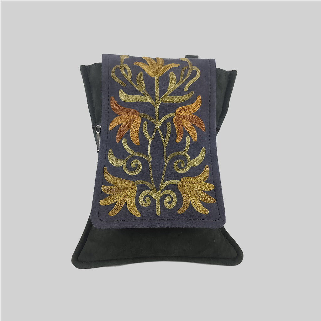 Suede Leather Mobile Sling Bag