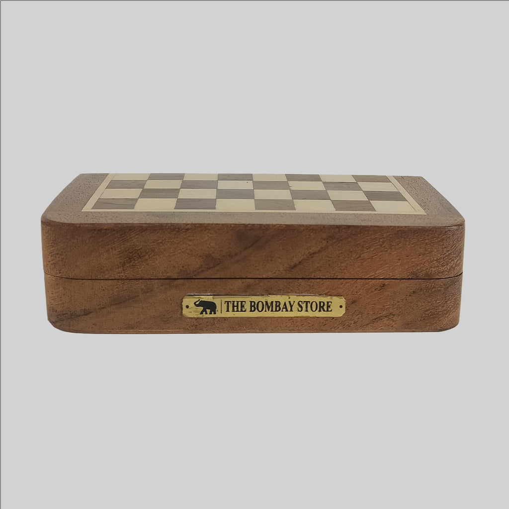 Wooden Chess with Magnetic Folding 5 in