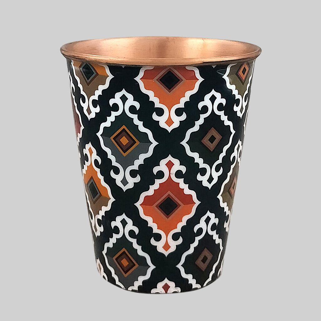 Ikat Teal Copper Glass 340 ml