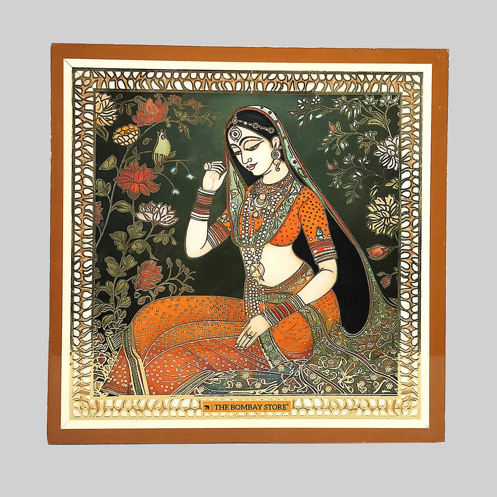 Bani Thani Enamel Square Trivet with Gold Foiling