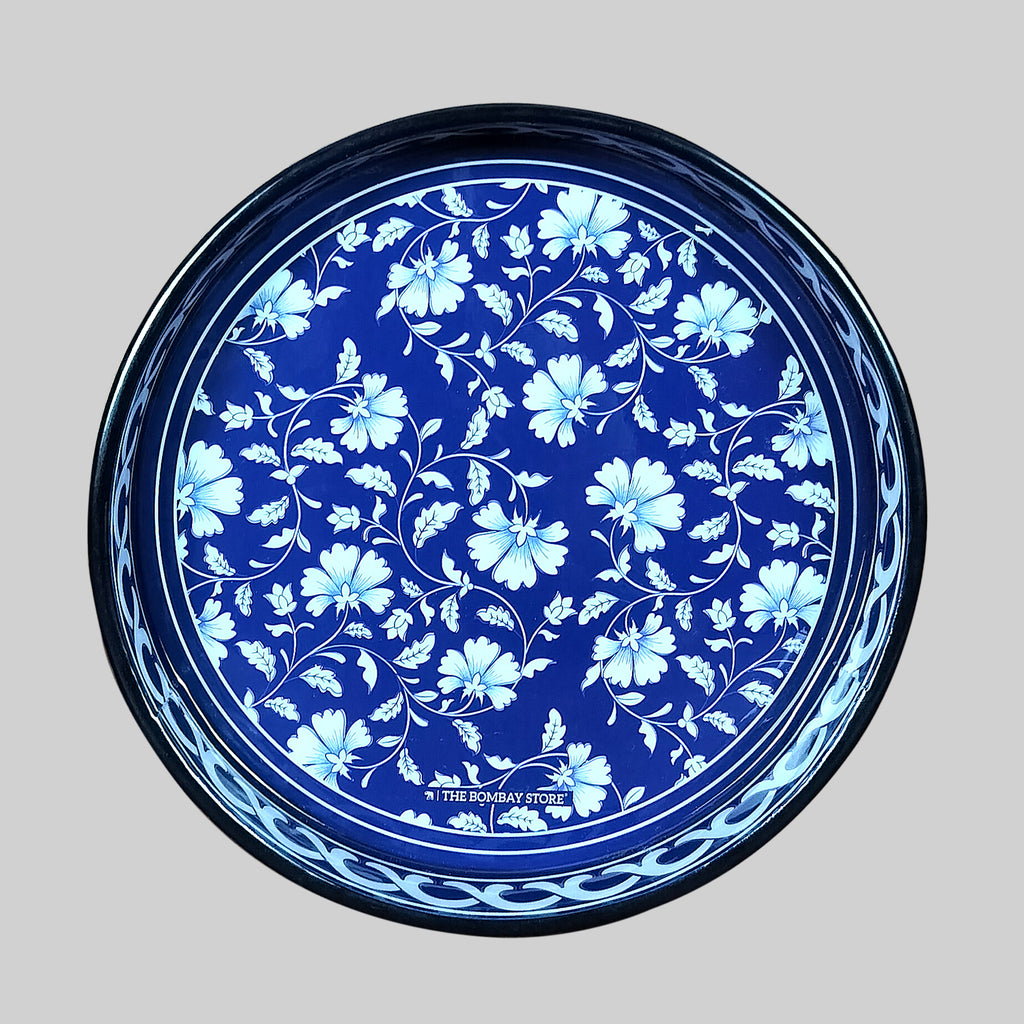 Blue Pottery Round Tray