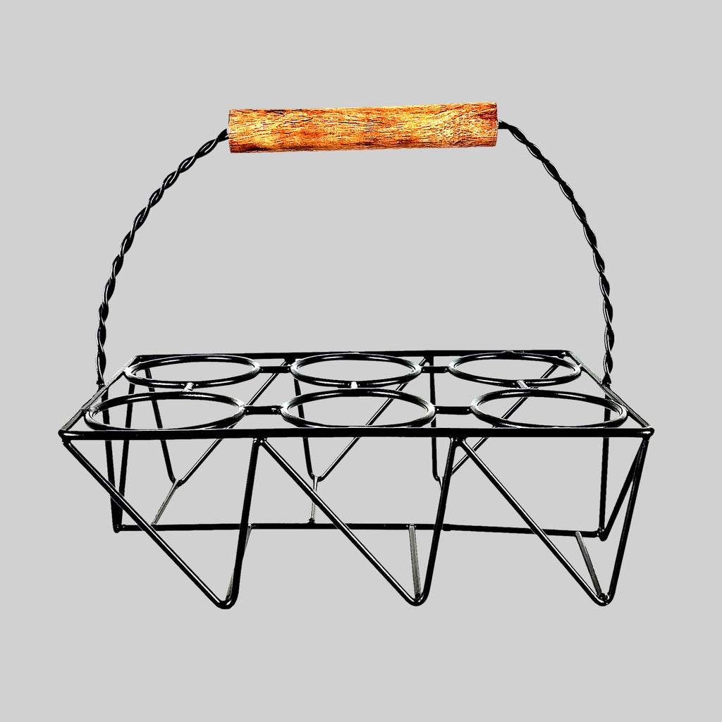 Chai Glass Thela with Wooden Handle