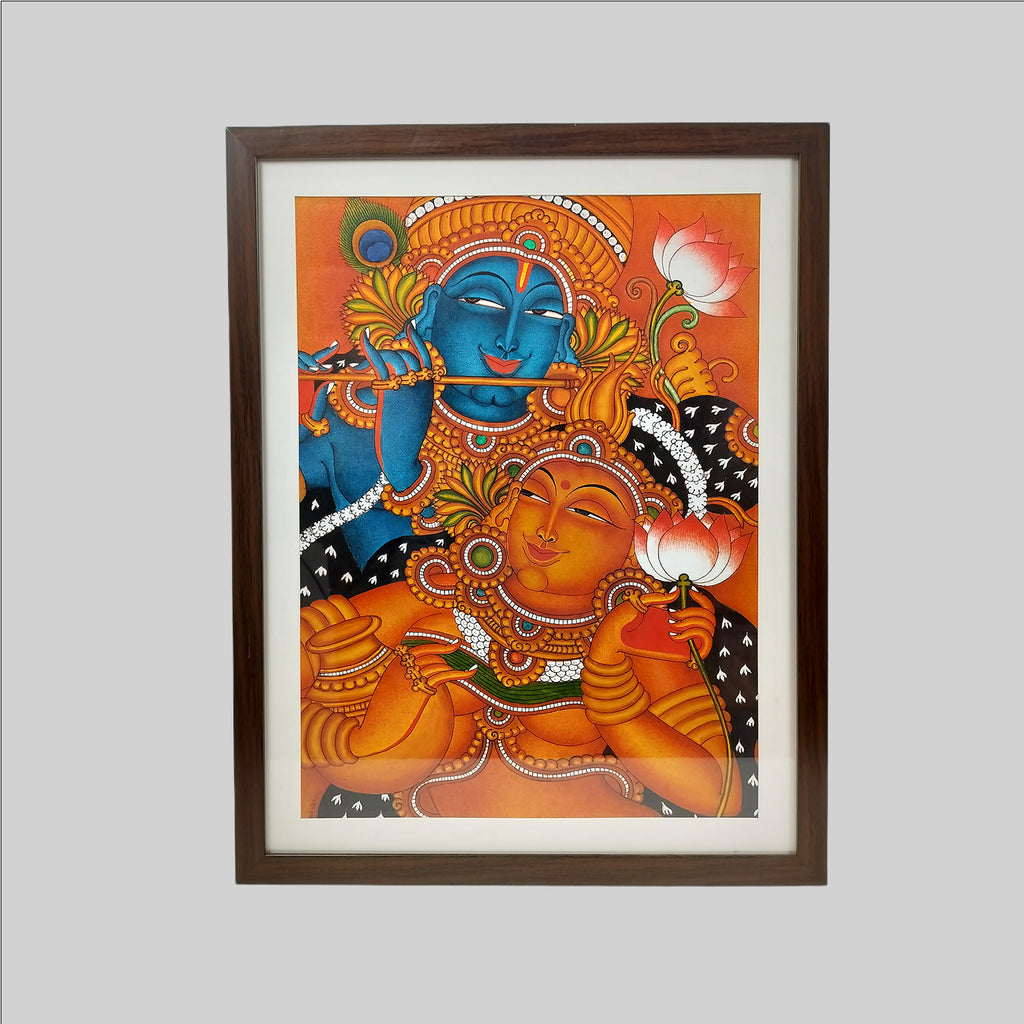 Mural Radha Krishna Painting (Frame) - 24 in x 18 in