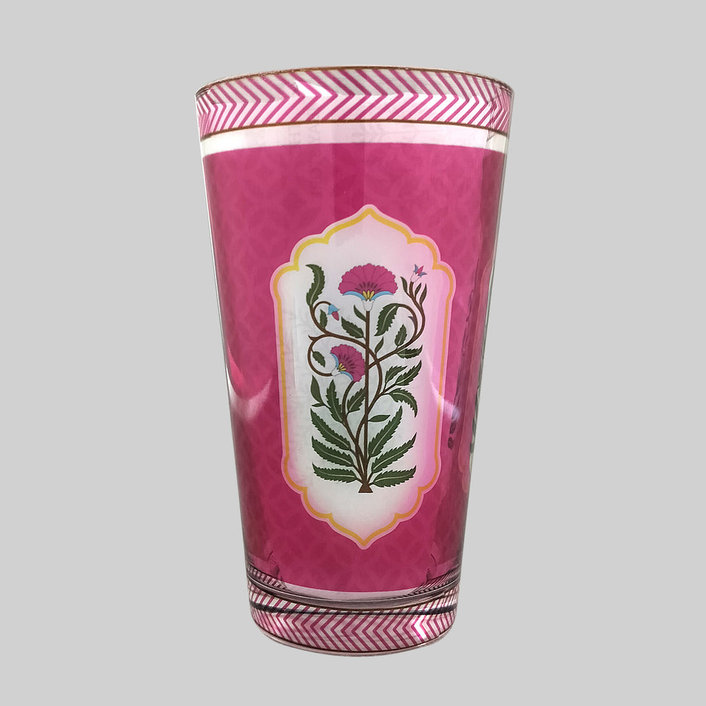 Mughal Motif Transparent Tumbler Glass 480 ml