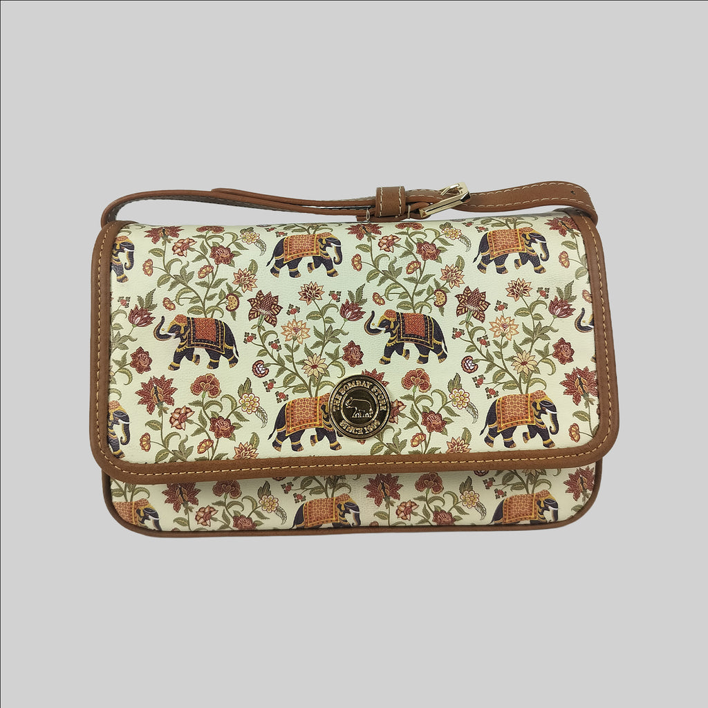 Elephant Floral Box Sling Bag