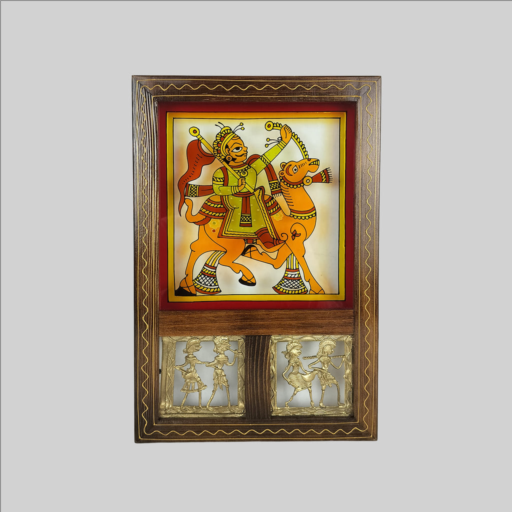 Phad Camel Handpainted Glass Frame 11.5 in x 7 in