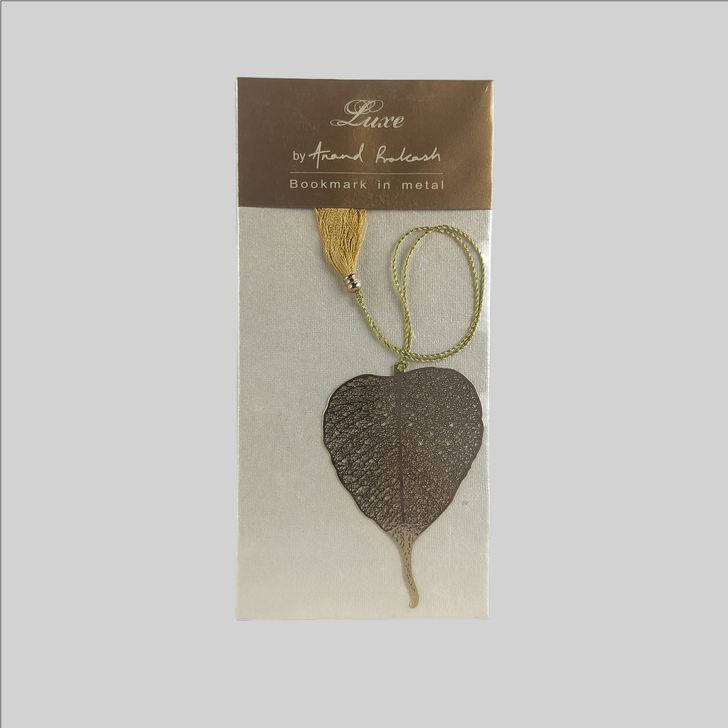 Brass Pipal Leaf Bookmark