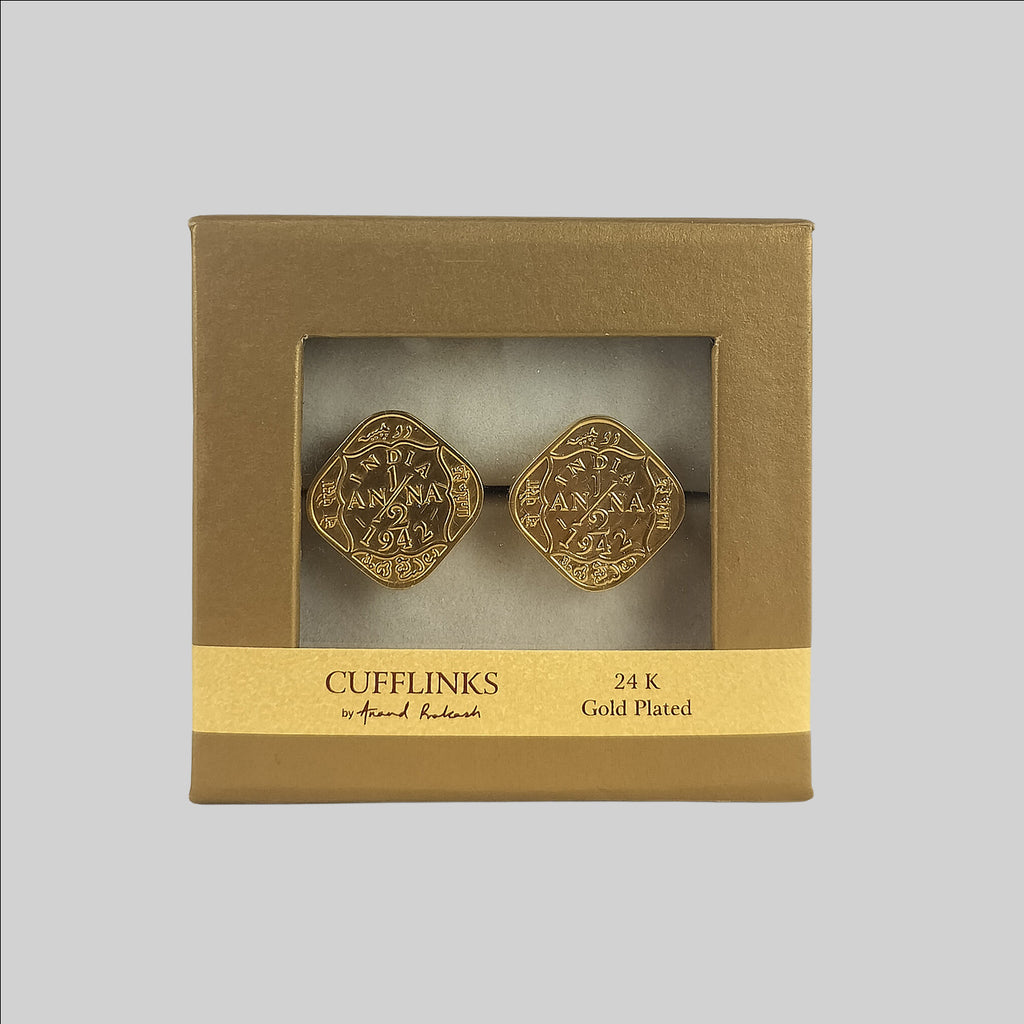 Goldplated Half Anna Cufflinks (S/2)