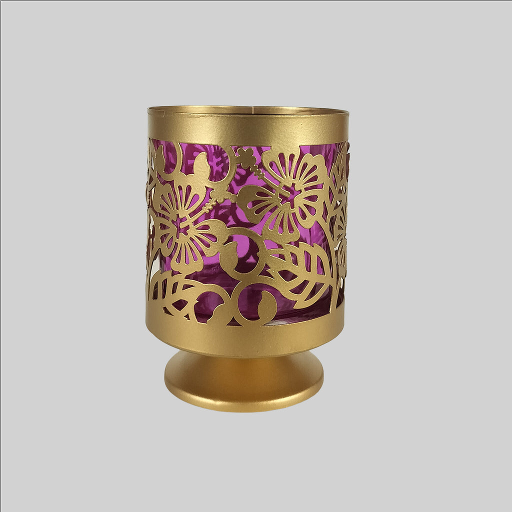 Pearl Votive Holder with Etching 9.8 cm