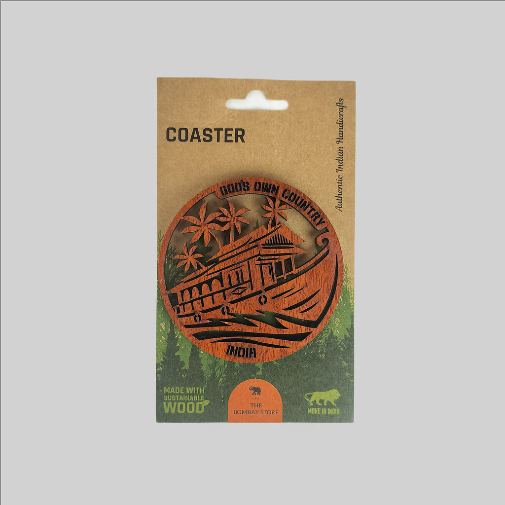 Kerela Houseboat Laser Cut Coaster