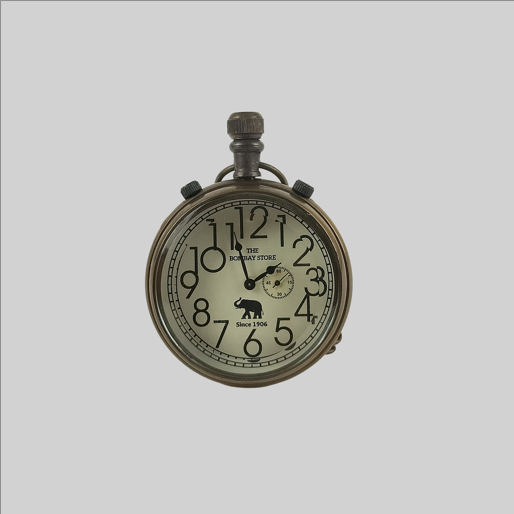 Brass Pocket Watch with Seconds Movement 2 in x 1 in x 3 in